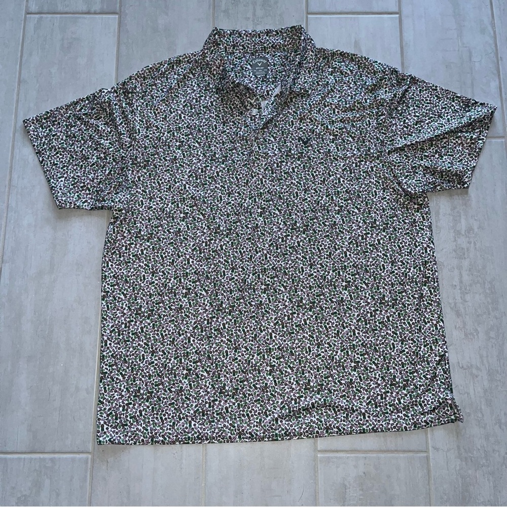 Callaway Opti-Dri Polo, Mixed Fruits Design, Size XXL